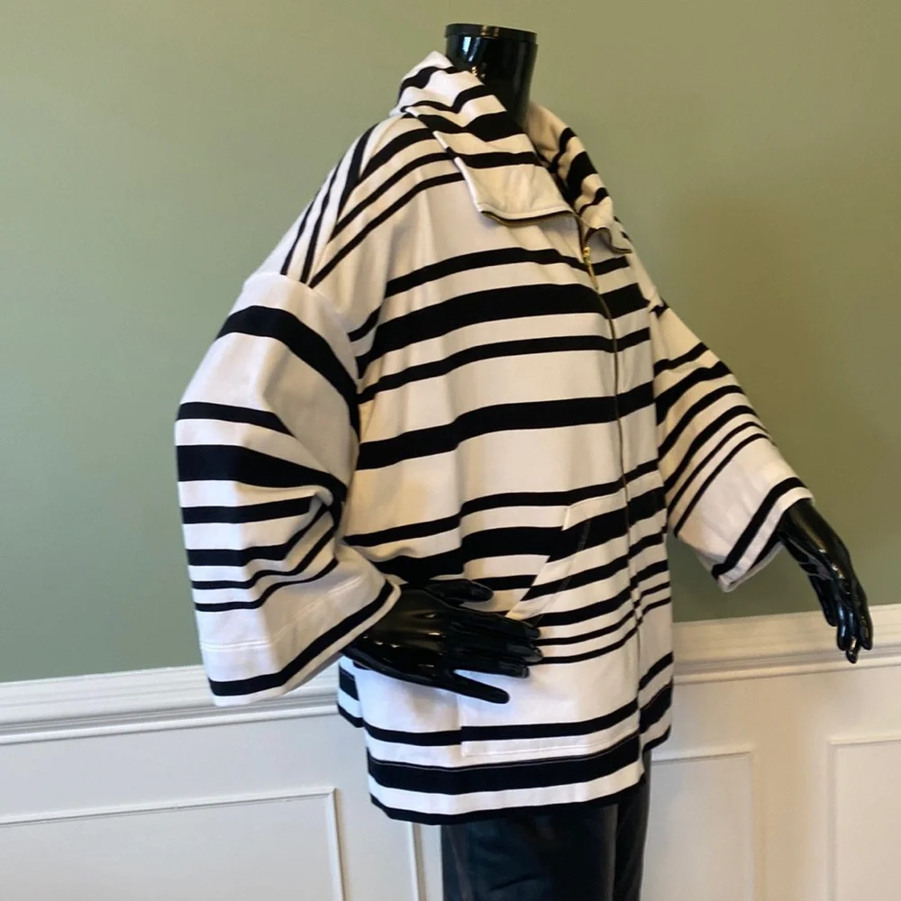 Ruby Rd. Stripped Zipped Jacket - Picture 4 of 7